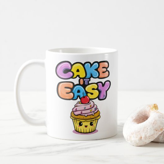 Cake it easy Grappige Kawaii Cake Koffiemok (Met donut)