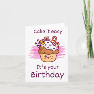 Cake It Easy Puns Verjaardag Kaart