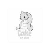 Cake (Kat + Slang) Schattige Stempel met Inkt (Afrduk)
