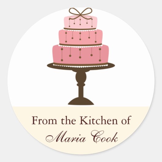 Cake keukenlabel ronde sticker (Voorkant)