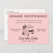 Cake Logo Bakery Business Grand ReOpening Briefkaart (Voorkant / Achterkant)