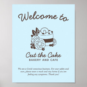 Cake Logo Bakkerij Covid Veiligheids Welkom Poster
