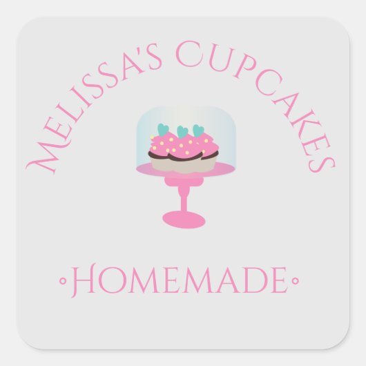 Cake Logo Cupcakes Stickers Homemade Bakery (Voorkant)