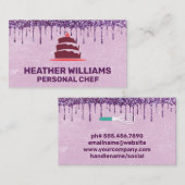 Cake Logo | Whisk | Paarse strooisel Visitekaartje (Voorkant / Achterkant)