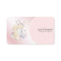Cake Mixer Bakkerij Floral Blush Roze Visitekaartj