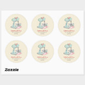 Cake mixer "Bked with love"-perziken Ronde Sticker (Vel)