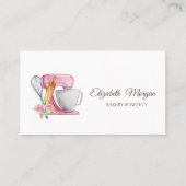Cake Mixer, Whisk, Rolling Pin Bakery Flowers Visitekaartje (Voorkant)