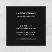 Cake Monogram Logo met Mod Stripe Pattern Bakkerij Vierkante Visitekaartje (Achterkant)