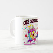Cake Over Cardio Grappige Verjaardag Koffiemok (Voorkant links)