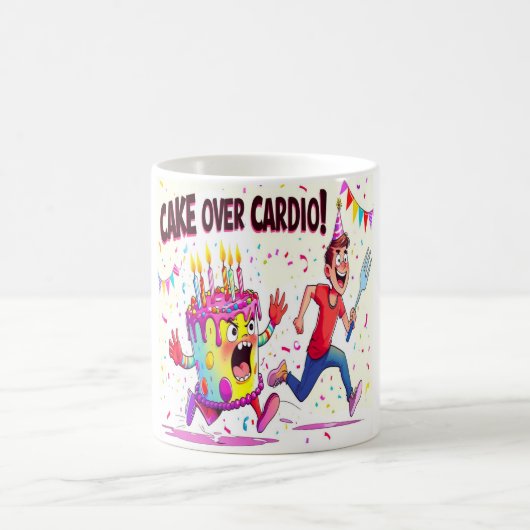 Cake Over Cardio Grappige Verjaardag Koffiemok (Center)