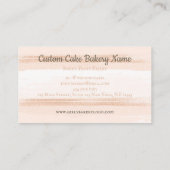 Cake Party Bakery Blush Pink Elegant Visitekaartje (Achterkant)