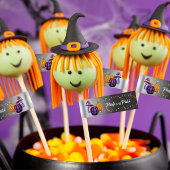 Cake Pop-labels Halloween-feest in de Patch Adreslabel Wikkel