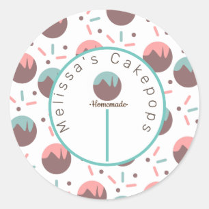 Cake Pop Logo Thuis Bakkerij Sprinkels Ronde Sticker
