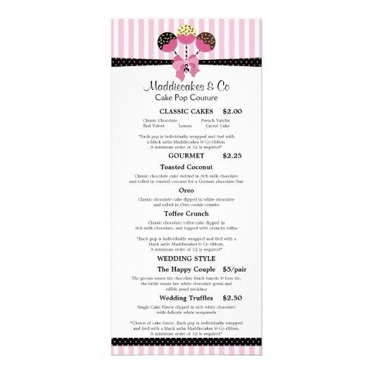 Cake Poppen Bakkerij Custom Reclamekaart (Voorkant)