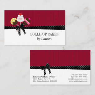 Cake Poppen Burgundy Visitekaartjes