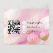 Cake Pops Baker Bakery Treats Pink Flyer (Achterkant)