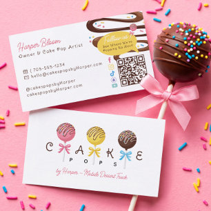 Cake Pops Zoete Mobiele Dessertwagen Bakkerij Visitekaartje