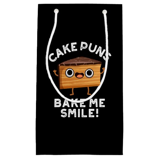 Cake Puns Bake Me Smile Grappig Bakken Pun Donker Klein Cadeauzakje (Voorkant)