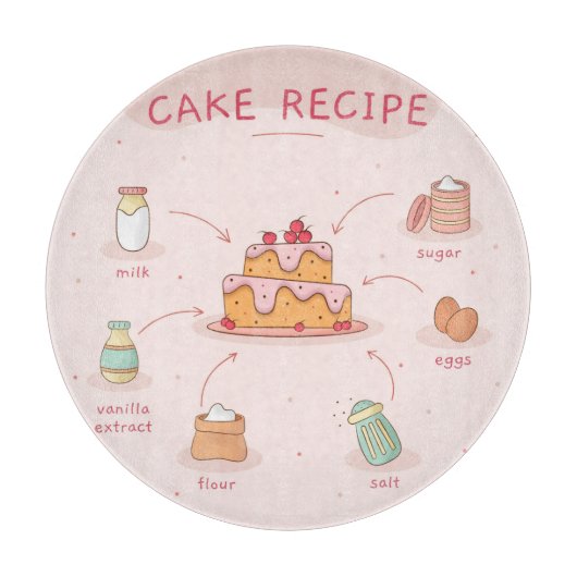 Cake Recipe Snijplank (Voorkant)