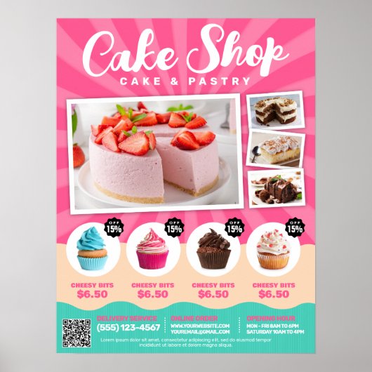 Cake Shop, Bakkerij, Snoepgoed - Poster (Voorkant)