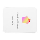 Cake shop cupcake silhouet white magneet (Horizontaal)