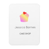 Cake shop cupcake silhouet white magneet (Verticaal)
