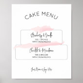 Cake Smaak Menu Vrouwelijk Roze Waterverf Poster (Voorkant)