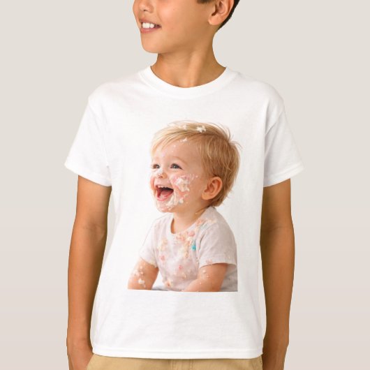 Cake Smash Baby Laughing Birthday T-Shirt (Devant)
