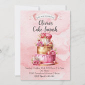 Cake Smash Invitation fête d'anniversaire (Devant)
