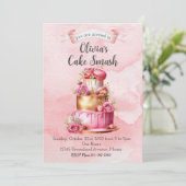 Cake Smash Invitation fête d'anniversaire (Debout devant)