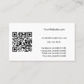 Cake Stand Elegant Bakkerij Wit Custom QR Code Visitekaartje (Achterkant)