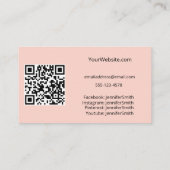 Cake Stand Elegante Bakkerij Perzik Custom QR Code Visitekaartje (Achterkant)