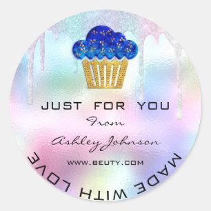Cake Thuis Bakkerij Snoepjes Muffins Logo Glimlach Ronde Sticker
