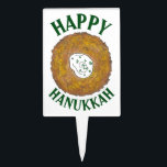 Cake Topper Latkes Happy Hanoukka Chanukah Jours fériés juifs<br><div class="desc">Le design présente une illustration originale d'une délicieuse crêpe de pommes de terre au latke surmontée de crème sure, un aliment de base de la cuisine juive. Idéal pour les célébrations Hanoukka ! Ce design de latke est également disponible sur d'autres produits. De nombreux autres modèles de gourmandises sont également...</div>