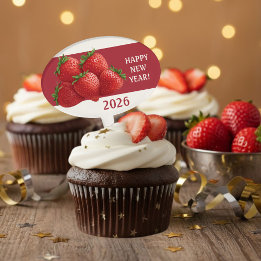 Cake Topper Rouge Saint-Sylvestre à la fraise