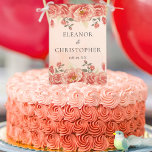 Cake Topper Vintage Coral Roses Watercolor Custom Wedding<br><div class="desc">This old fashioned peach watercolor wedding cake topper features beautiful vintage coral roses and lovely light green vines. Antique sweet rose garden border around your romantic personalized summer decor.</div>
