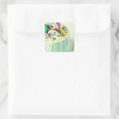 Cake Vierkante Sticker (Tas)