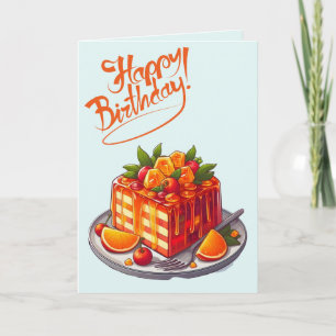 Cake Wishes Verjaardag Kaart en kleurplaat