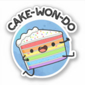 Cake-won-do Funny Taekwondo Cake Pun Sticker (Voorkant)