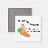 Cake Wrakken Leuk & Spellen Magneet (Voorkant / Achterkant)