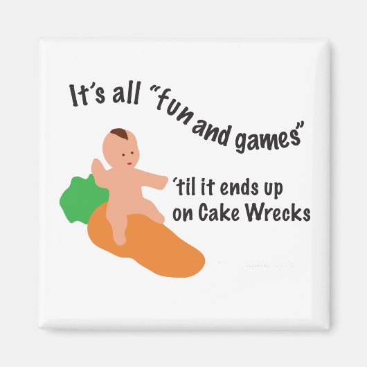 Cake Wrakken Leuk & Spellen Magneet (Voorkant)