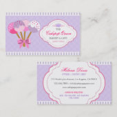 Cakepop Koningin Bakery Lavender en Fuchsia Visitekaartje (Voorkant / Achterkant)
