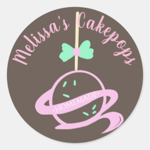 Cakepop Logo Banner Boog Thuisbakkerij Krullen Ronde Sticker