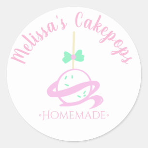 Cakepop Logo strooit zelfgemaakte bakkerij swirls Ronde Sticker