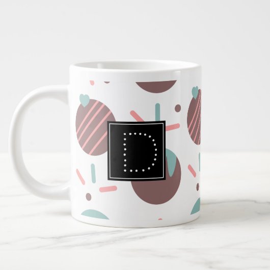 Cakepop Sprinkles Heart Confetti Pattern Monogram Extra Grote Beker (Links)