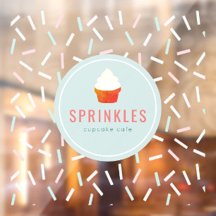Cakery Cafe Pastel Kleur Sprins Raamsticker