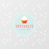 Cakery Cafe Pastel Kleur Sprins Raamsticker (Vel)