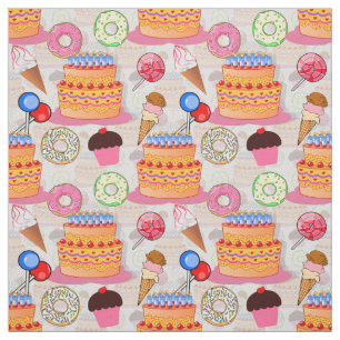 Cakes Cupcakes Lollipop Donuts Icecream Textiel Stof