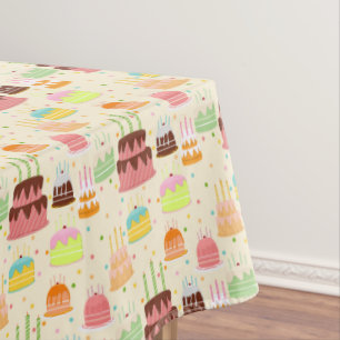 Cakes en kaarsen tafelkleed