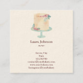 Cakes Sweets Cupcake Bakkerij Waterverf  Vierkante Visitekaartje (Achterkant)